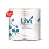 Livi Essentials Toilet Tissue 2 Ply 250 Sheets 4 pack