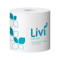 Livi Essentials Centrefeed Hand Towel Roll 1 Ply 300m