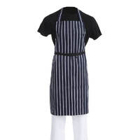 Whites Butchers Apron Navy Stripe