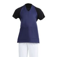 Whites V Neck Service Apron - Navy Blue