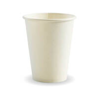 BioPak 390ml / 12oz (90mm) White Single Wall Biocup X1000