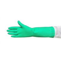 Silverlined Rubber Gloves - Green - Honeycomb Grip - Medium
