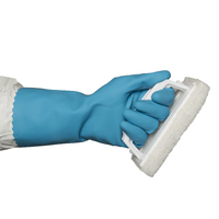 Silverlined Rubber Gloves Blue Honeycomb Grip Large