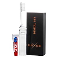 Body Zone Dental Kit incl. travel toothbrush, blue &amp; white bristles &amp; Colgate toothpaste