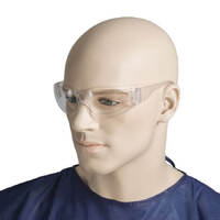 Safety Glasses - Medium Impact Hardcoat Scratch Resistant Surface UV400 rated Clear Lens - Box of 12 BOX