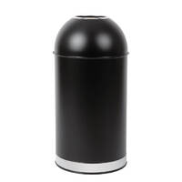 Bolero Stainless Steel Open Lid Bullet Bin Black 40 Litre