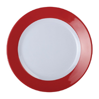 Olympia Kristallon Gala Melamine Plate Red Rim - 230mm 9&quot; (Box 6)