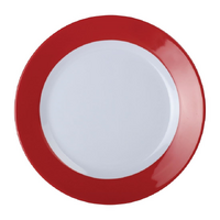 Olympia Kristallon Gala Colour Rim Melamine Plate Red 260mm