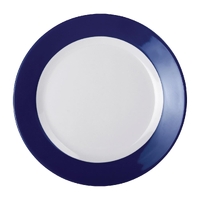 Olympia Kristallon Gala Melamine Plate Blue Rim - 260mm 10 1/4&quot; (Box 6)