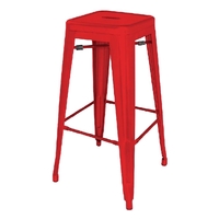 Bolero High Metal Bar Stools Red (Pack of 4)