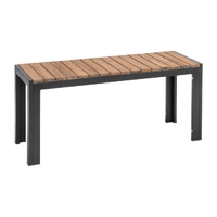 Bolero Rectangular Steel and Acacia Benches 1000mm (Pack of 2)