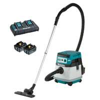 Makita 18Vx2 Brushless Wet/Dry Vacuum Kit - 2x5.0Ah Batteries + DC18RD Charger (198928-5)