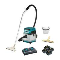 Makita 18Vx2 Brushless Wet/Dry Vacuum Kit - 4x5.0Ah Batteries, DC18RD Charger, Wet Filter &amp; Floor Tool