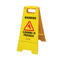 EDCO CONTRACTOR CLEANING IN PROGRESS SIGN - YELLOW