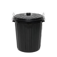 EDCO PLASTIC GARBAGE BIN WITH LID 55L BLACK