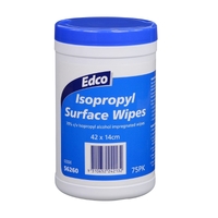 EDCO ISOPROPYL SURFACE WIPES CANISTER 75PK