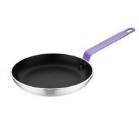 Hygiplas Non Stick Teflon Aluminium Frying Pan with Purple Handle 200mm
