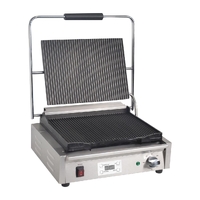 Apuro Large Contact Grill Ribbed Plates with Timer