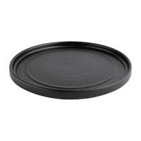 Olympia Cavolo Textured Black Flat Round Plate 220(Ø)mm (Box 6)