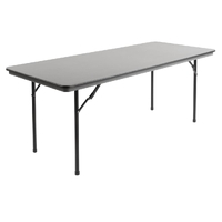 Bolero ABS Folding Banquet Rectangular Table 6ft Grey