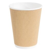 Fiesta Recyclable Takeaway Coffee Cups Ripple Wall Kraft 450ml (Pack of 25)