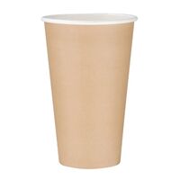 Fiesta Recyclable Takeaway Coffee Cups Single Wall Brown 450ml (Pack of 1000)