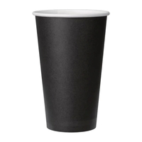 Fiesta Recyclable Takeaway Coffee Cups Single Wall Black 450ml (Pack of 1000)