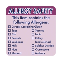 Vogue Allergen Food Labels