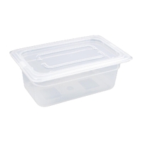 Vogue Polypropylene GN Container 1/4 with Lid - 100mm 2 1/2Ltr 86fl oz (Pack 4)