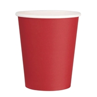 Fiesta Recyclable Takeaway Coffee Cups Single Wall Red 225ml (Pack of 1000)
