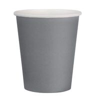 Fiesta Recyclable Takeaway Coffee Cups Single Wall Charcoal 225ml (Pack of 1000)