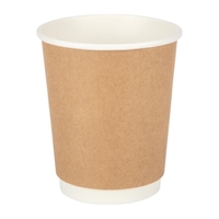 Fiesta Recyclable Takeaway Coffee Cups Double Wall Kraft 225ml (Pack of 25)