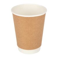 Fiesta Recyclable Takeaway Coffee Cups Double Wall Kraft 340ml (Pack of 25)