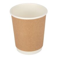 Fiesta Recyclable Takeaway Coffee Cups Double Wall Kraft 225ml (Pack of 500)