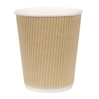 Fiesta Recyclable Takeaway Coffee Cups Ripple Wall Kraft 225ml (Pack of 500)