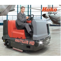 Nautilus High Dump Scrubber Sweeper - LPG w/ 45" Poly Cylindrical Scrub Brush Color Black / Light Duty