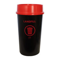 Sabco Recycling Bin 60L, Red lid &amp; Landfill sticker applied