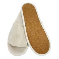 OPEN-Toe with CORK sole naturally biodegradable,  29cm, wheat colour, in craft WRAPPER