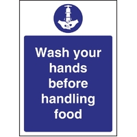 Vogue Wash Hands Before Handling Food Sign